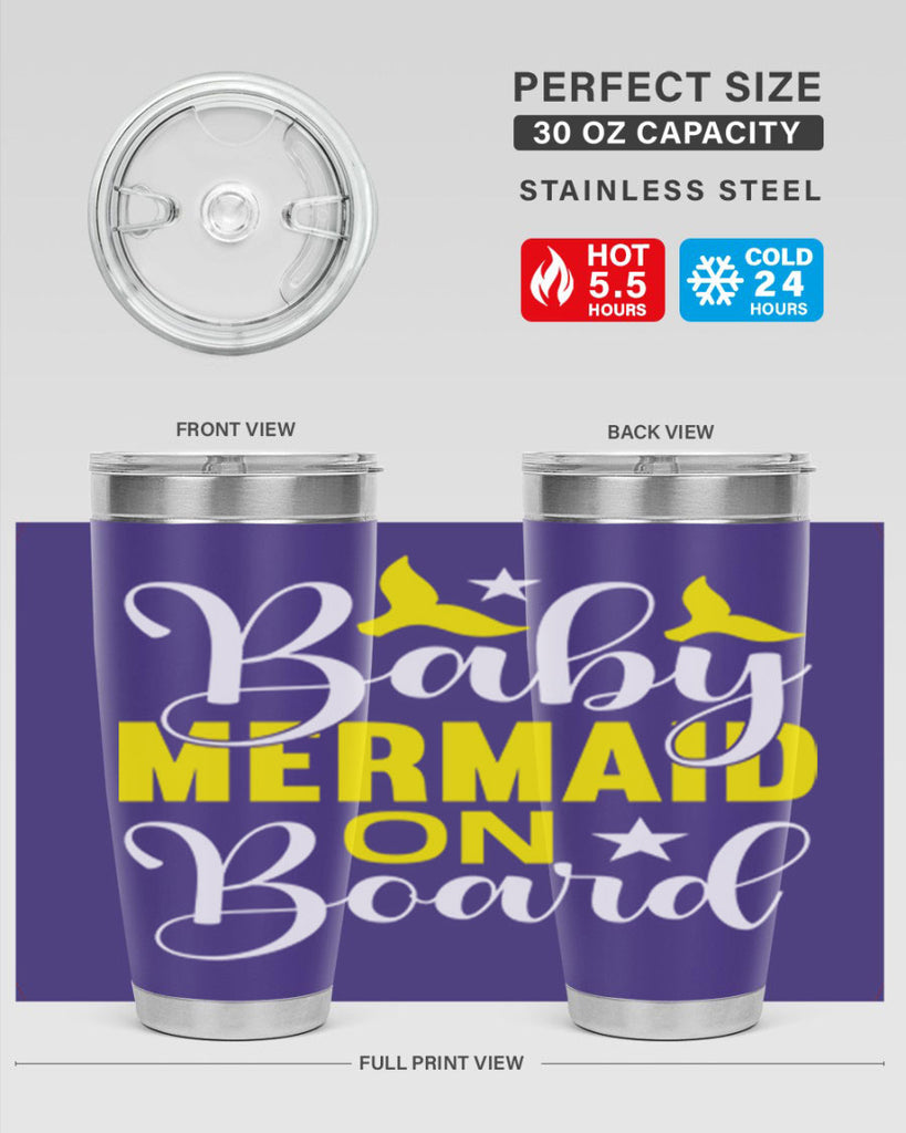 Baby Mermaid on Board 21#- mermaid- Tumbler