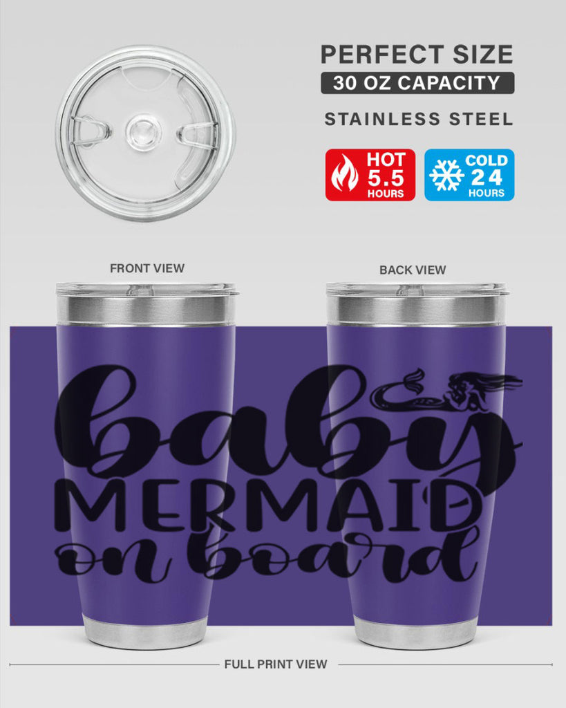 Baby mermaid on board 41#- mermaid- Tumbler
