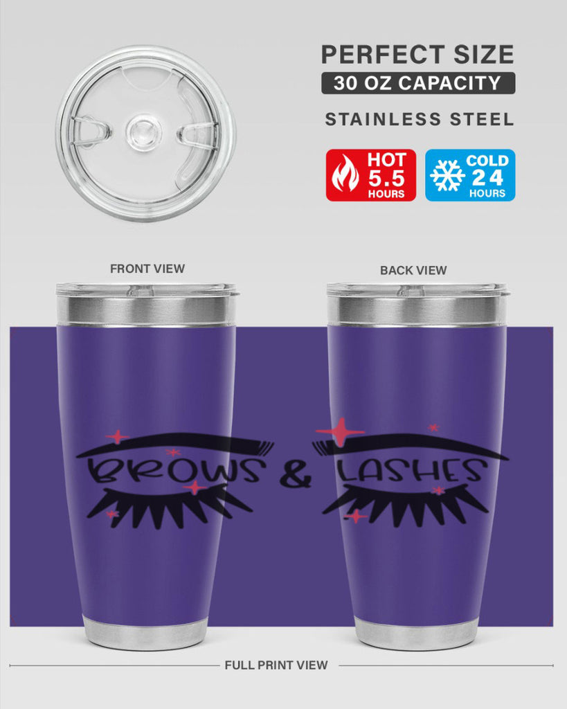 Brows Lashes Style 123#- make up- Tumbler