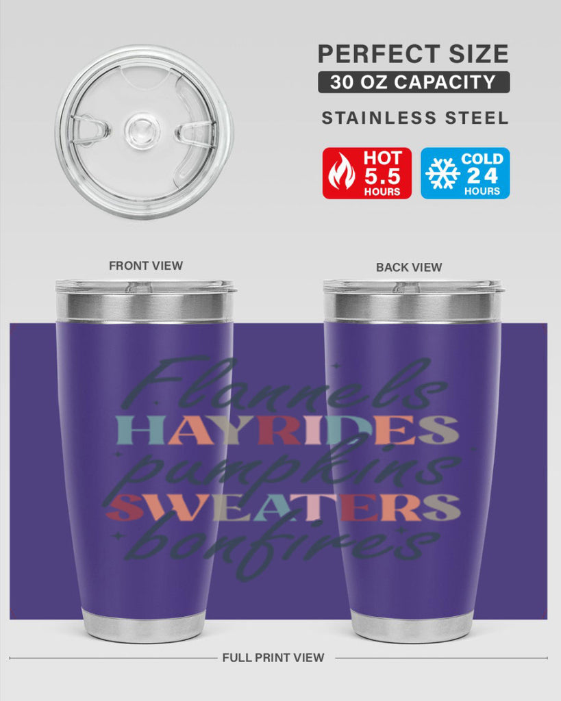 Flannels Hayrides Pumpkins Sweaters Bonfires 184#- fall- Tumbler