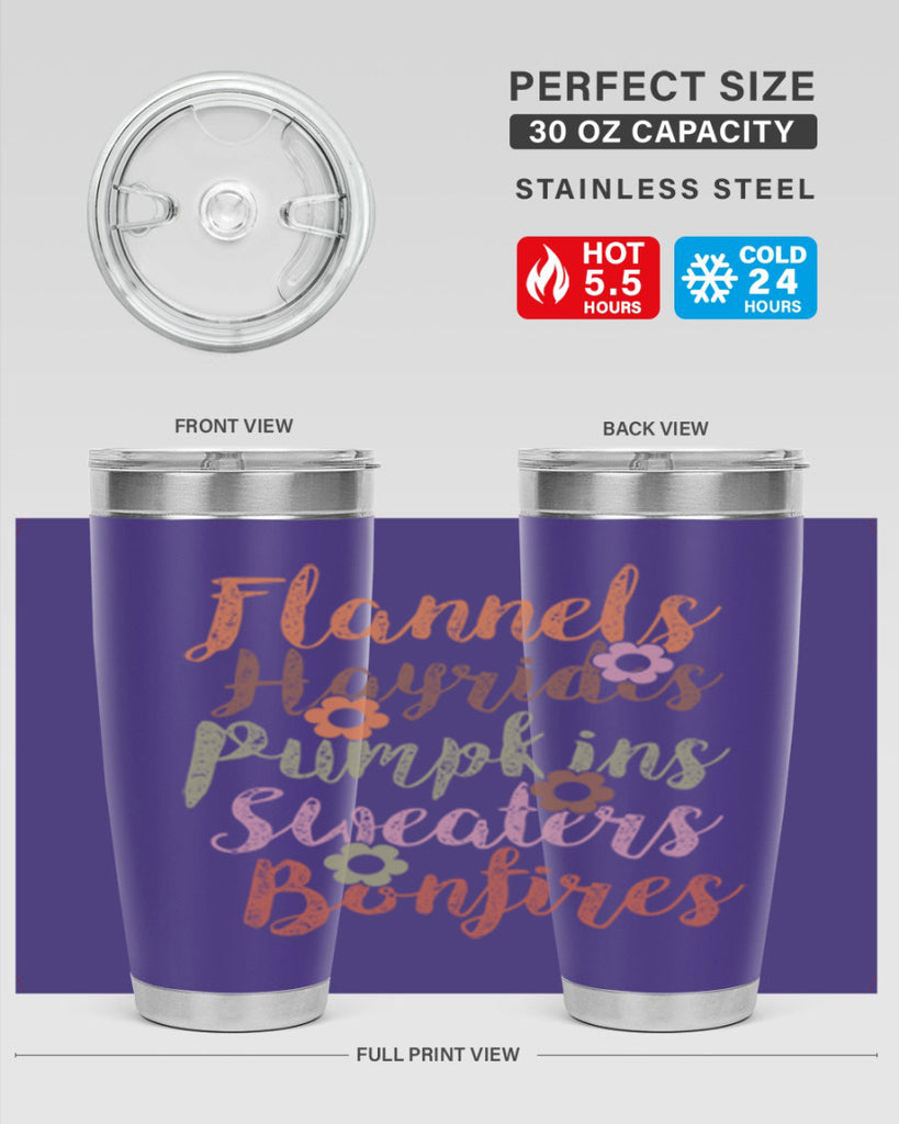 Flannels Hayrides Pumpkins Sweaters Bonfires 185#- fall- Tumbler