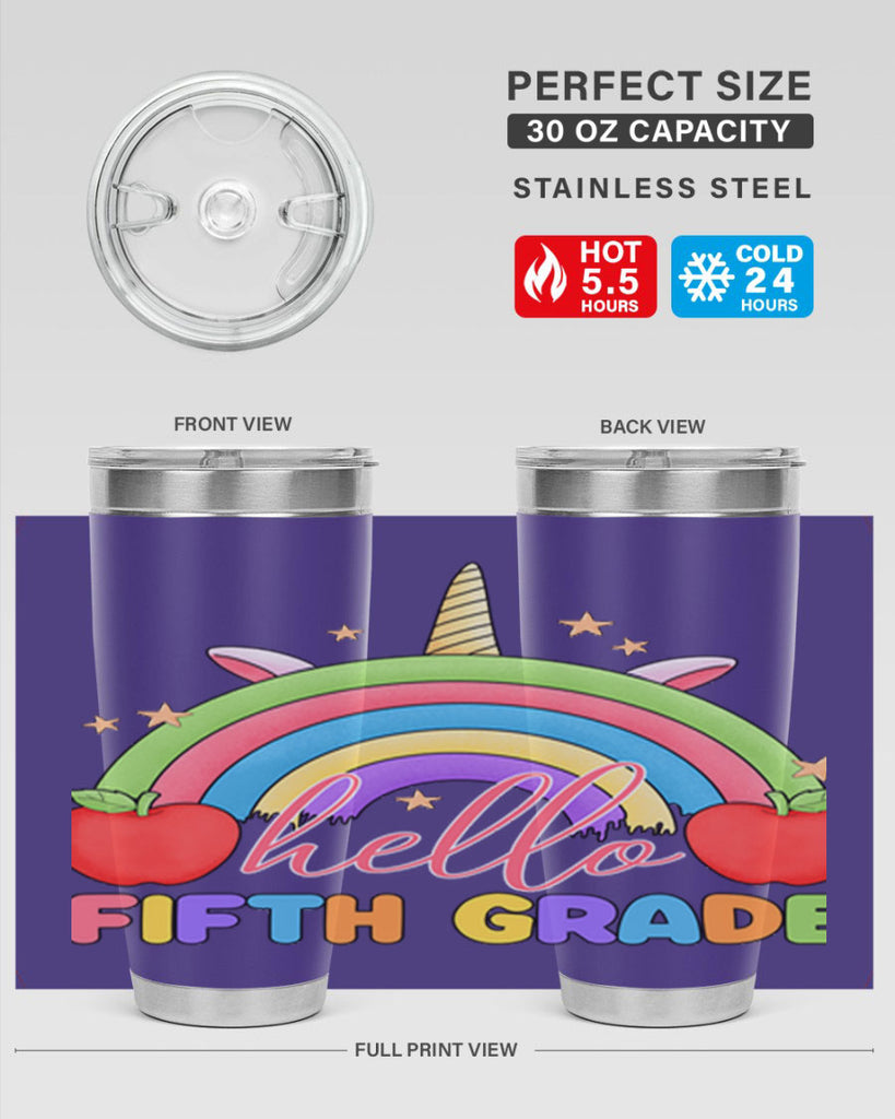 Hello 5th Grade Unicorn Rainbow 15#- 5th grade- Tumbler