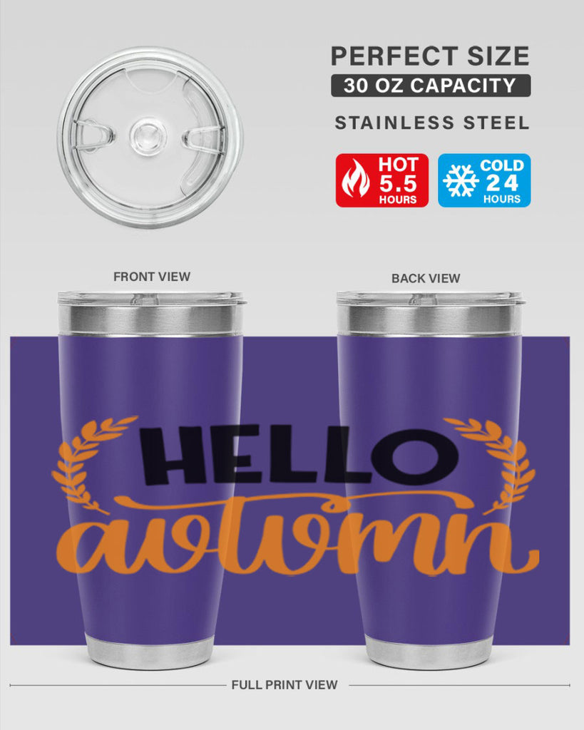 Hello Autumn 493#- fall- Tumbler