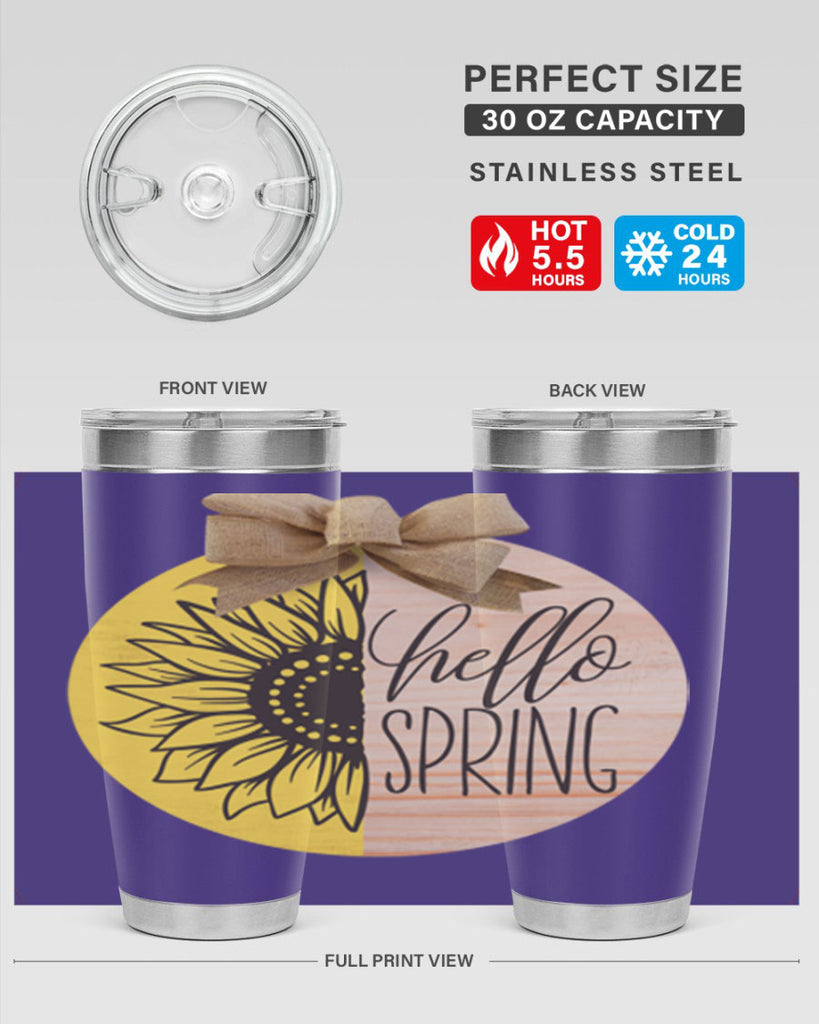 Hello spring half sunflower Mockup198#- spring- Tumbler