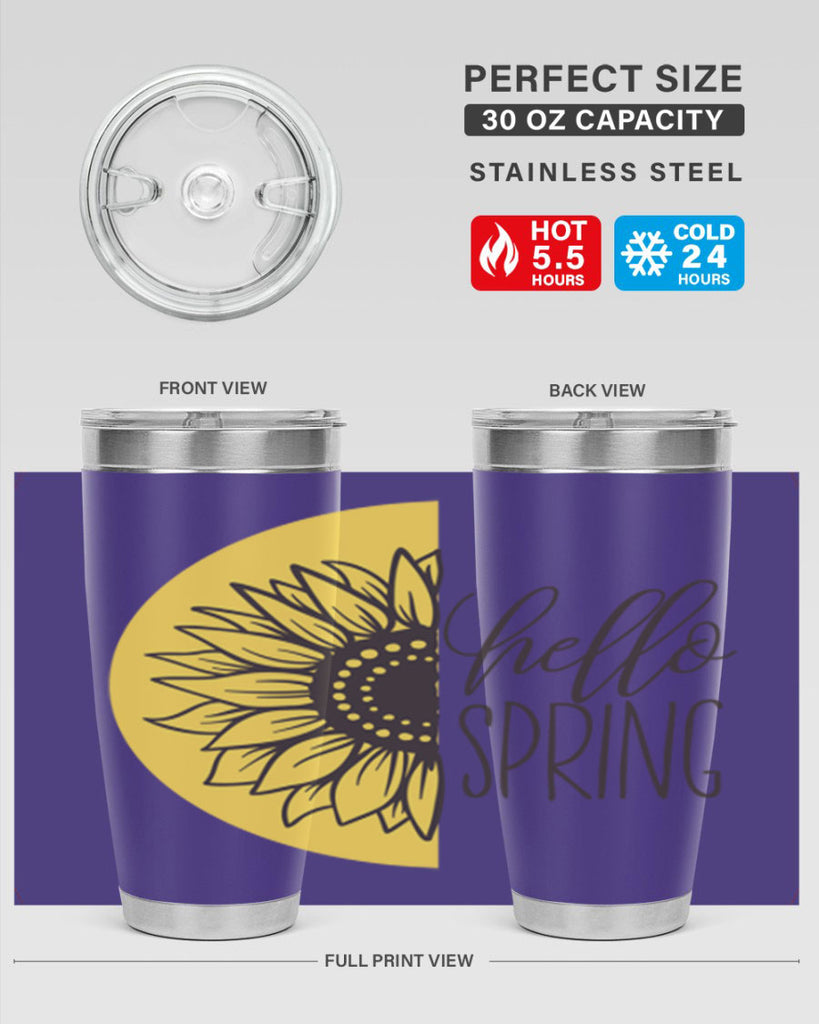 Hello spring half sunflower199#- spring- Tumbler