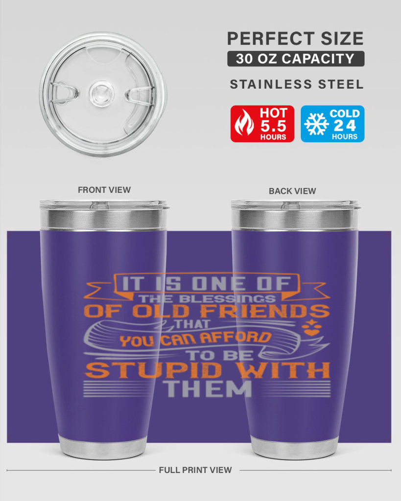 It is one of the blessings of old friends that you can afford to be stupid with them Style 77#- Best Friend- Tumbler