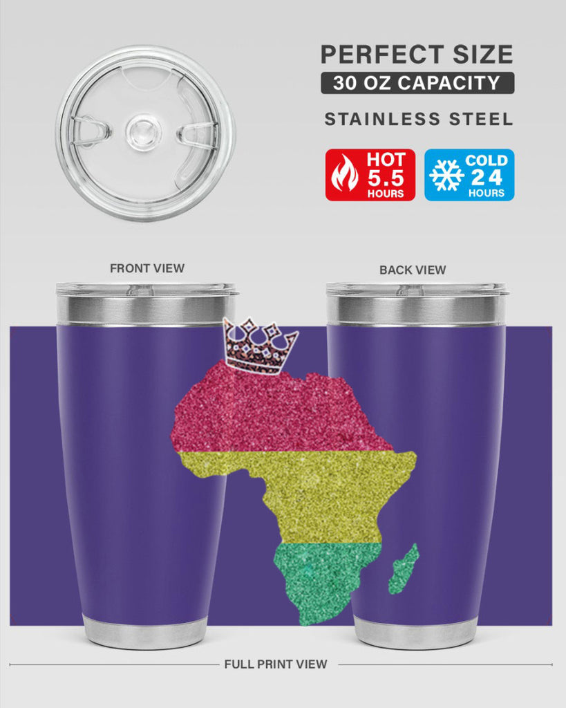 Juneteenth Crown Africa Flag 6#- Juneteenth- tumbler