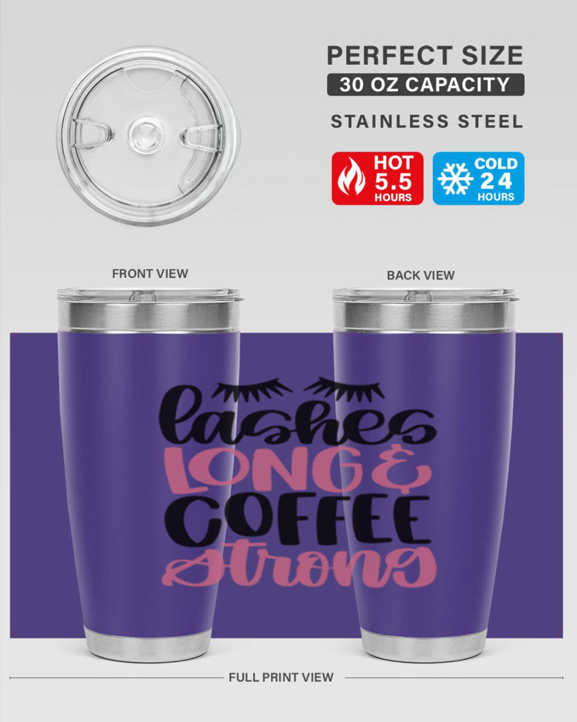 Lashes Long Coffee Strong Style 67#- make up- Tumbler