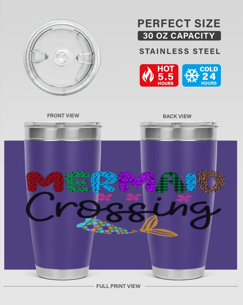 Mermaid Crossing 399#- mermaid- Tumbler