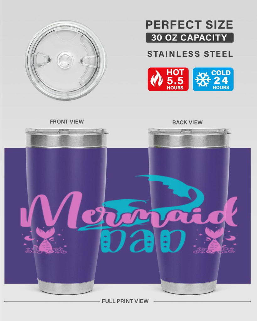 Mermaid Dad 356#- mermaid- Tumbler