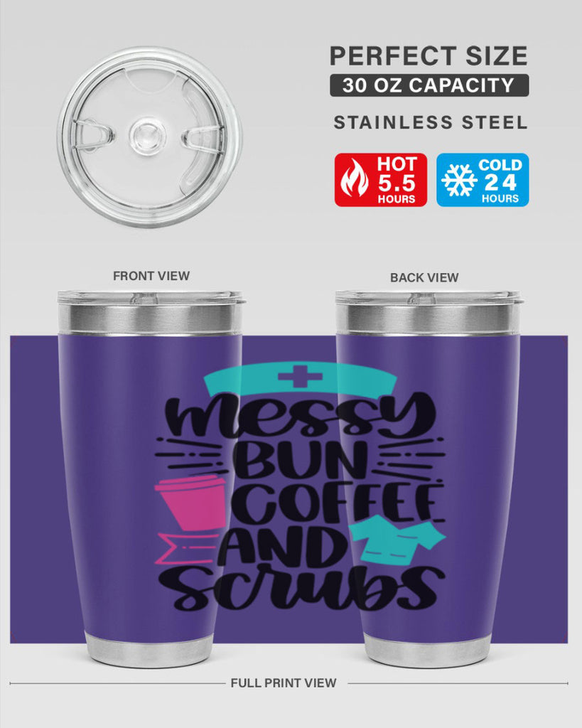 Messy Bun Coffee And Style Style 131#- nurse- tumbler