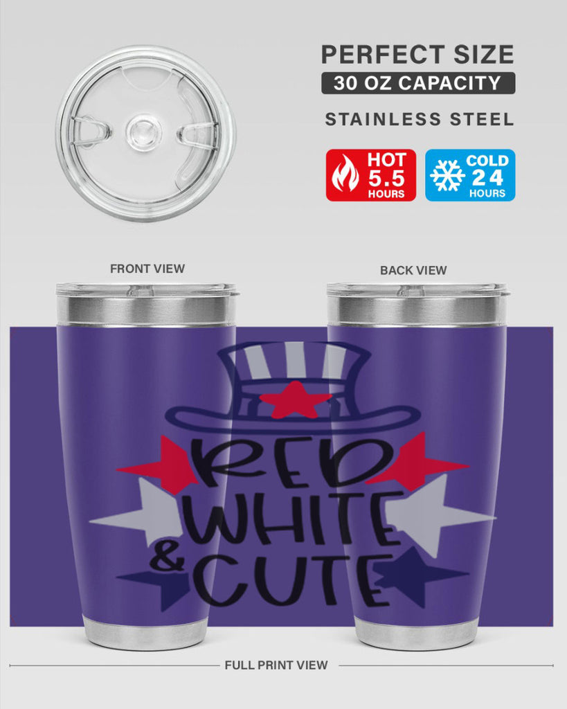 Red White Cute Style 169#- Fourt Of July- Tumbler