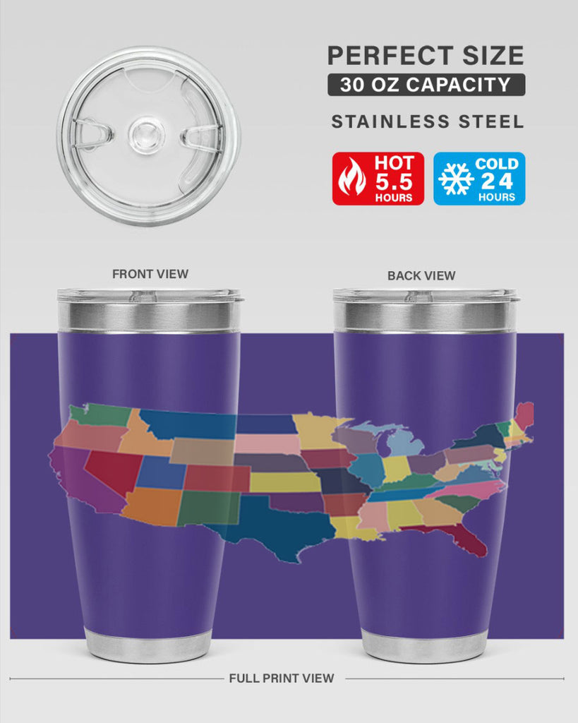 Separate Color Map Style 73#- Fourt Of July- Tumbler