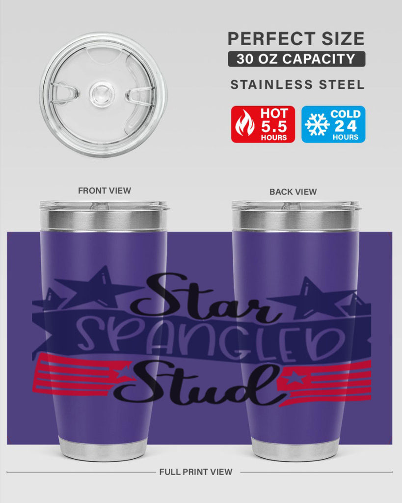 Star Spangled Stud Style 173#- Fourt Of July- Tumbler