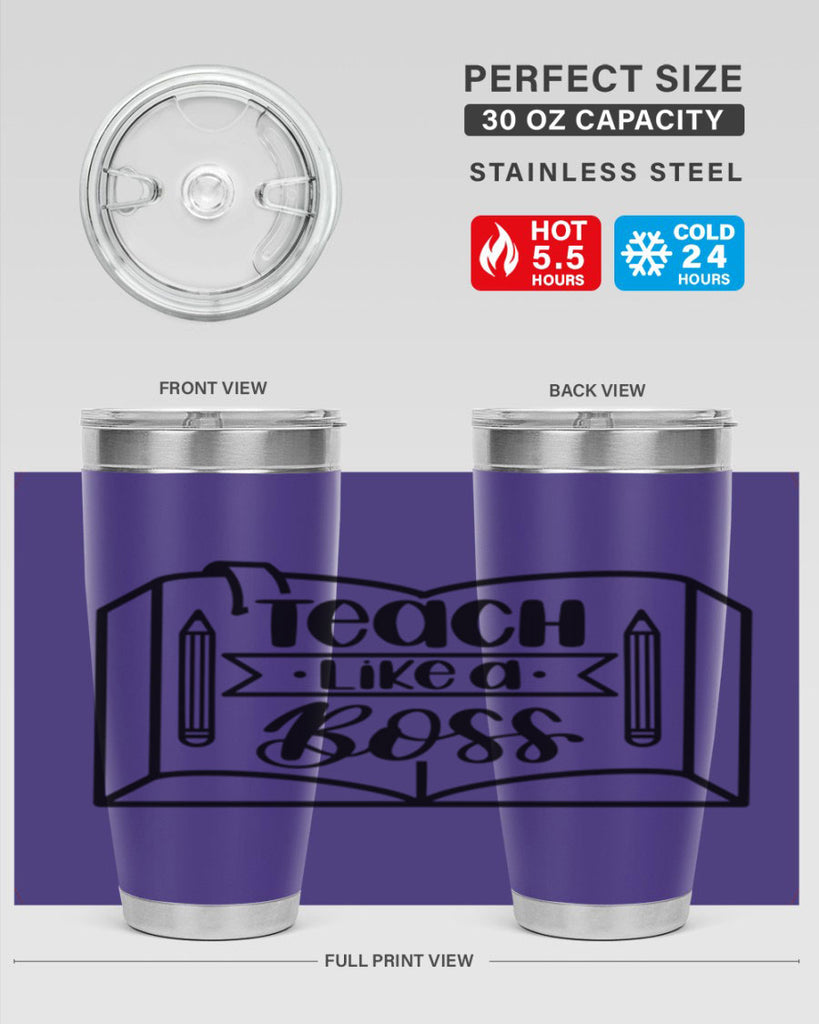 Teach Like A Boss Style 54#- teacher- tumbler