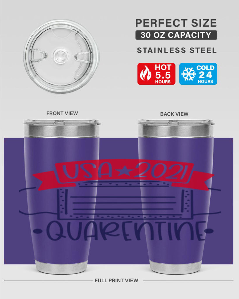 USA Quarentine Style 183#- Fourt Of July- Tumbler