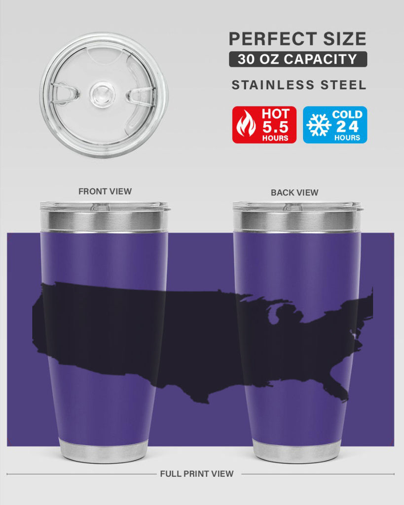 USA Solid Map Style 76#- Fourt Of July- Tumbler