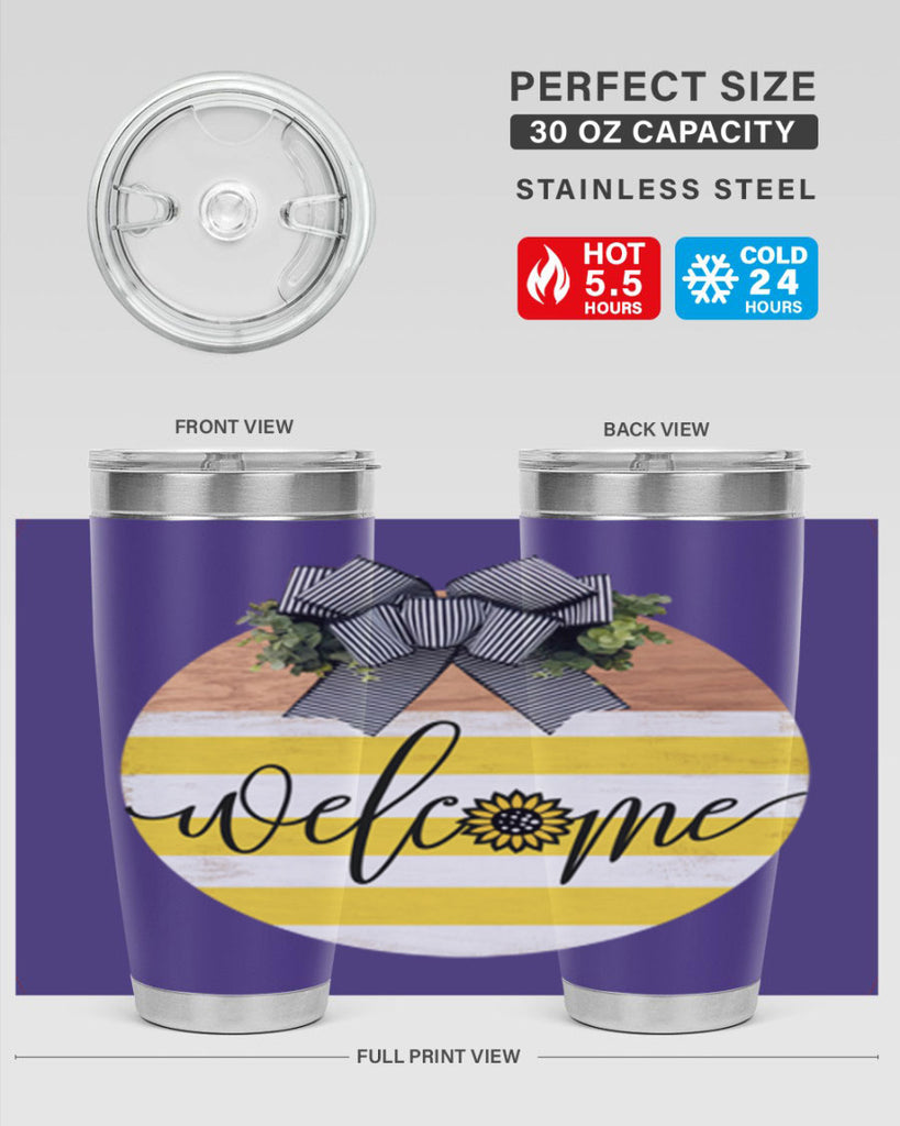 Welcome with sunflower Mockup591#- spring- Tumbler