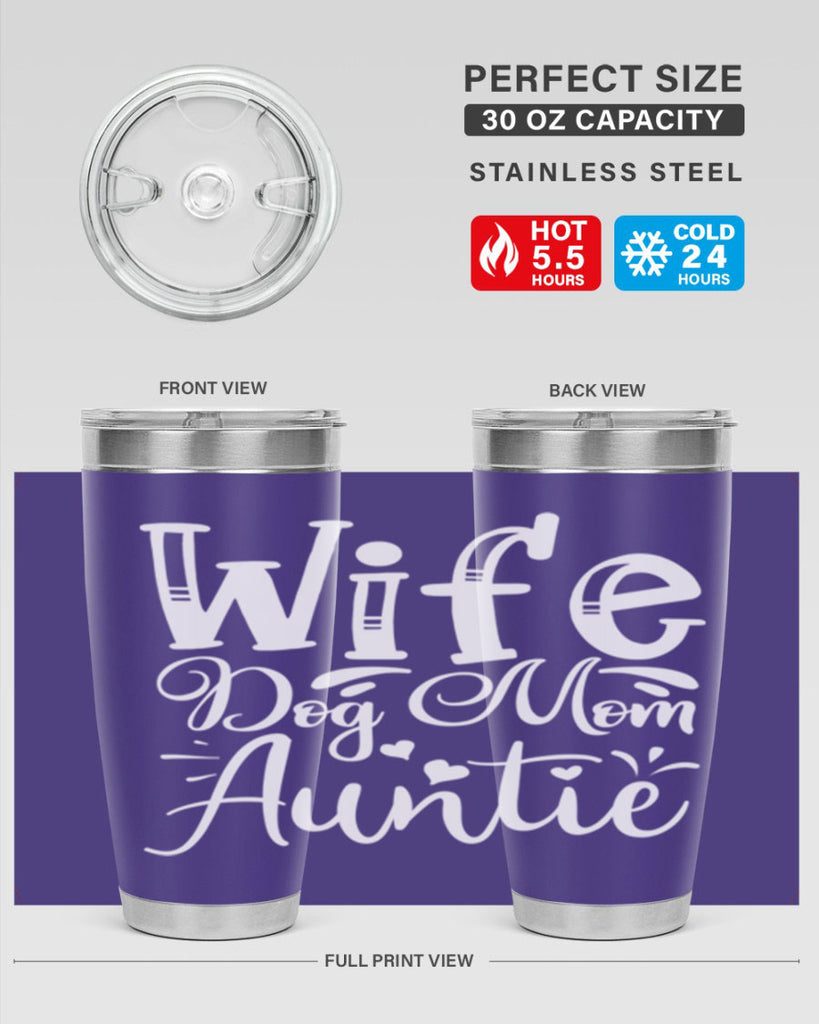 Wife Dog Mom Auntie Style 7#- aunt- Tumbler