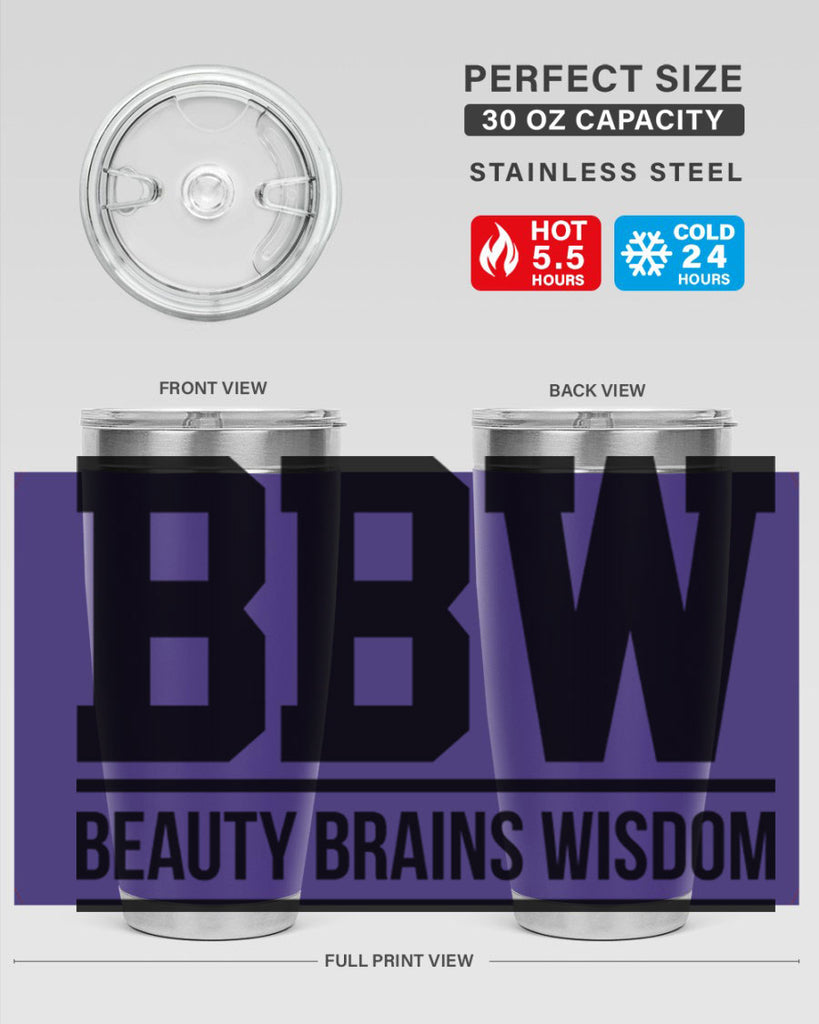 bbw beauty brains wisdom 263#- black words phrases- Cotton Tank