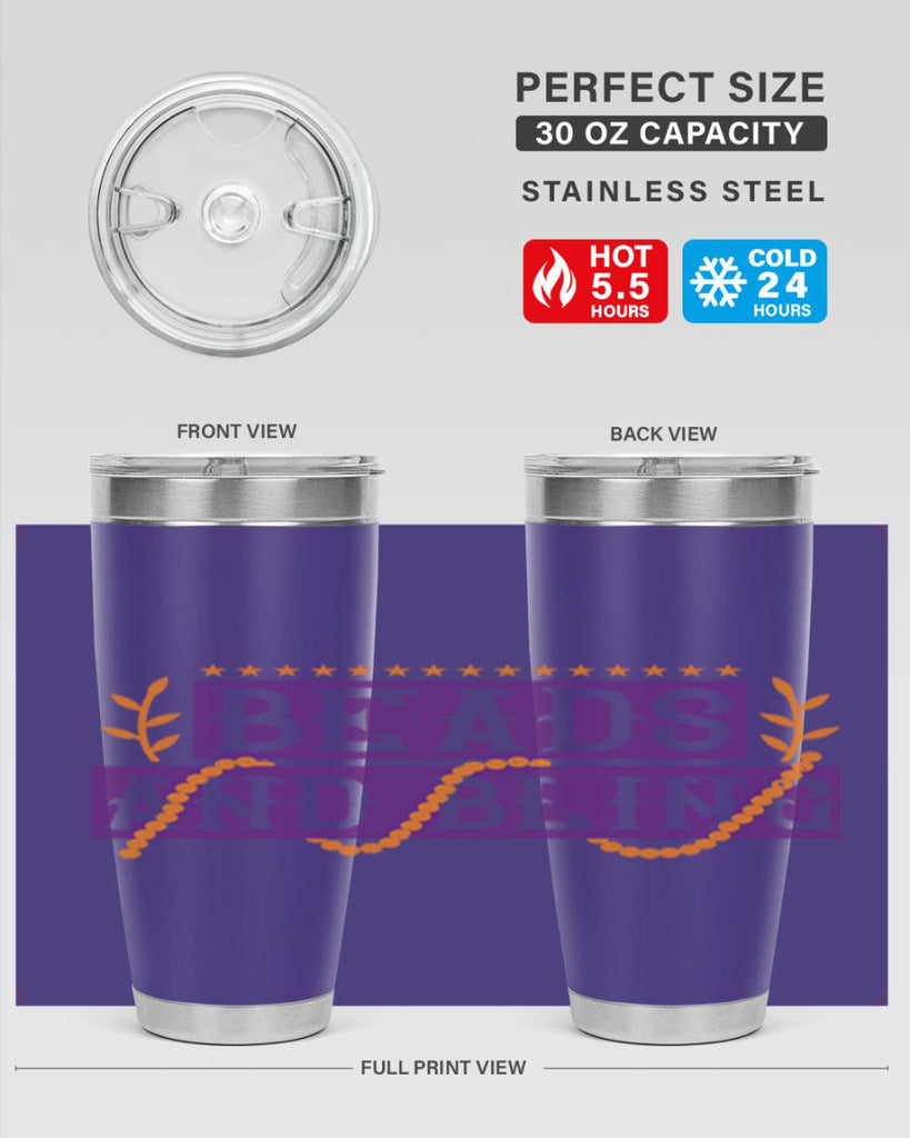 beads and bling 40#- mardi gras- Tumbler