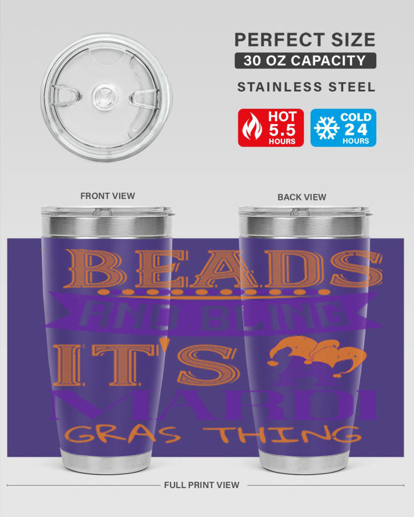 beads and bling its a mardi gras thing 51#- mardi gras- Tumbler