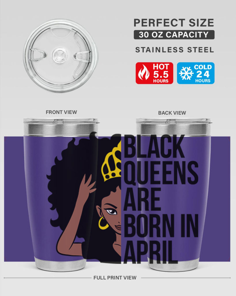 black queens are born in april 218#- black words phrases- Cotton Tank