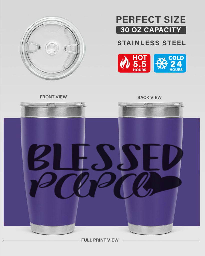 blessed papa 70#- grandpa - papa- Tumbler