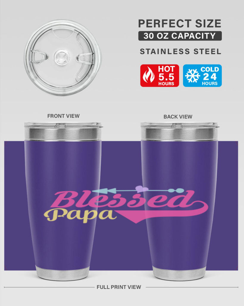 blessed papa 73#- grandpa - papa- Tumbler