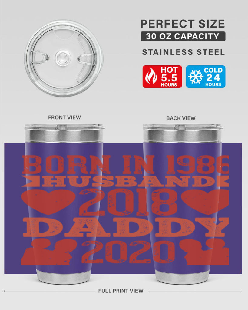 born in husband daddy 123#- fathers day- Tumbler