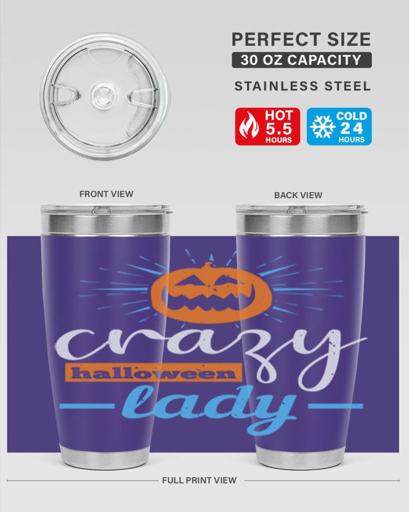 crazy halloween lady 118#- halloween- Tumbler