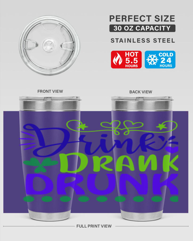 drink drank drunk 22#- mardi gras- Tumbler
