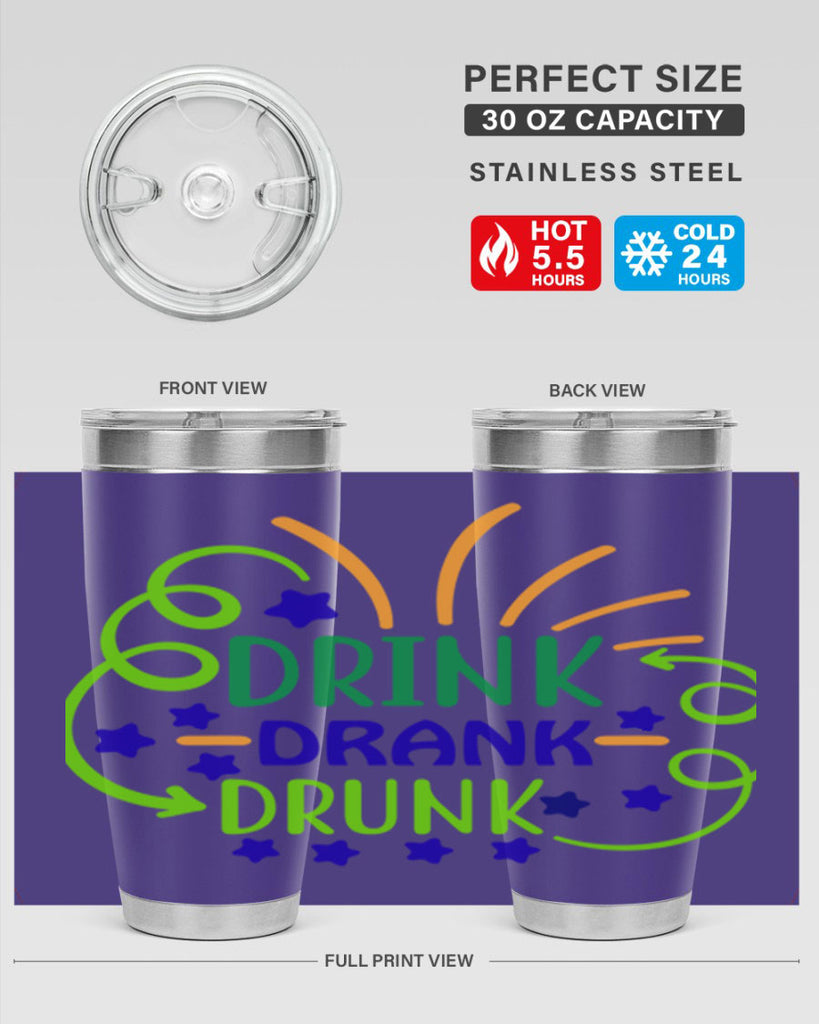 drink drank drunk 23#- mardi gras- Tumbler