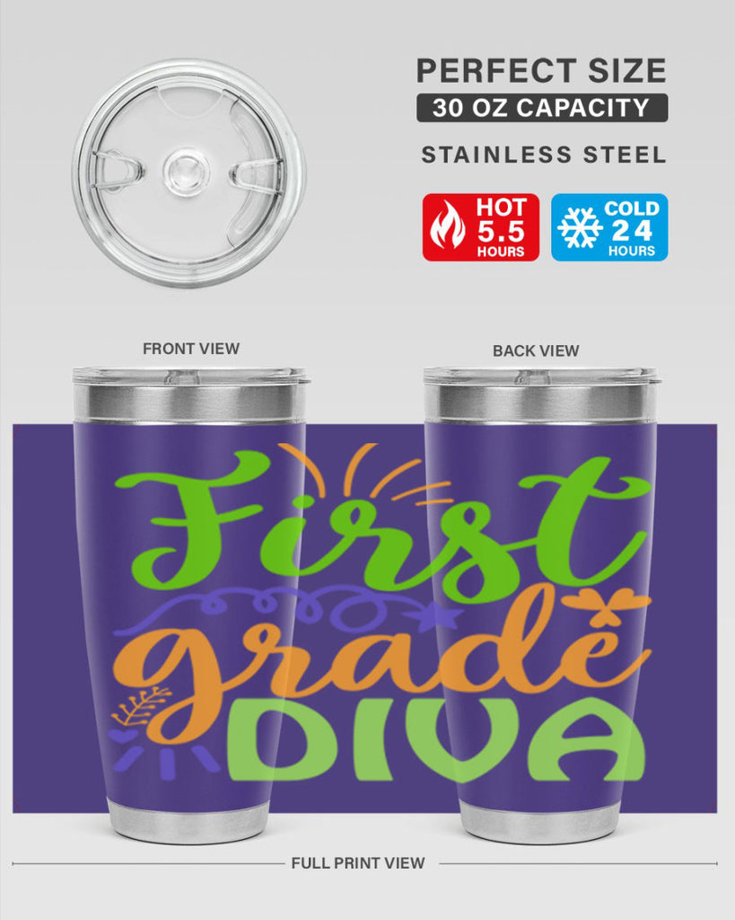 first grade diva 21#- mardi gras- Tumbler