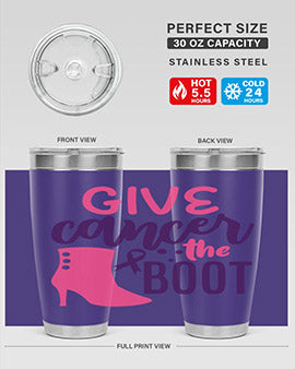 give cancer the boot Style 1#- breast cancer- Tumbler