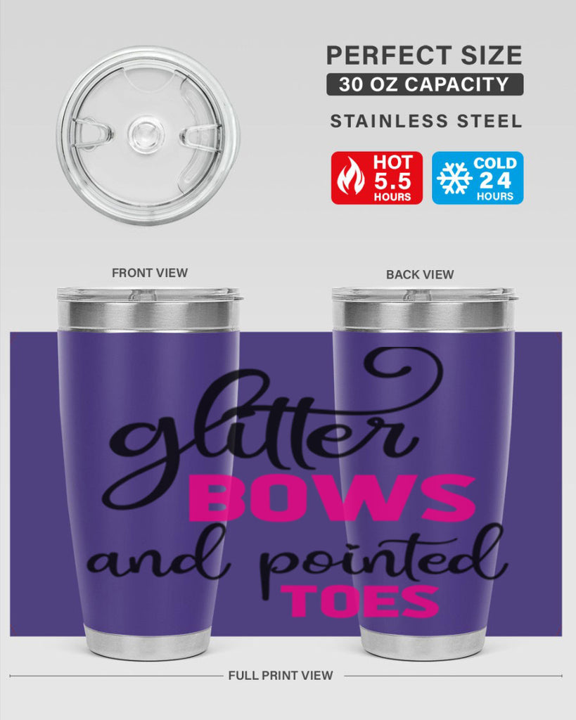 glitter bows and pointed toes 41#- ballet- Tumbler