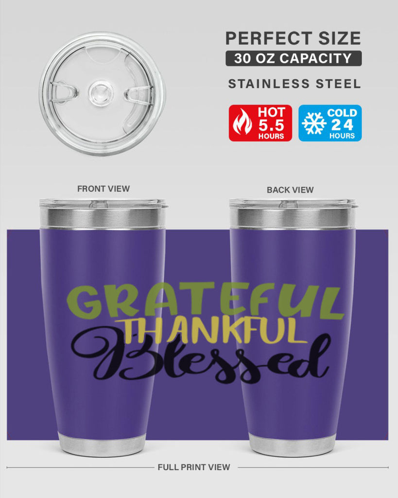 grateful thankful blessed 57#- thanksgiving- Tumbler