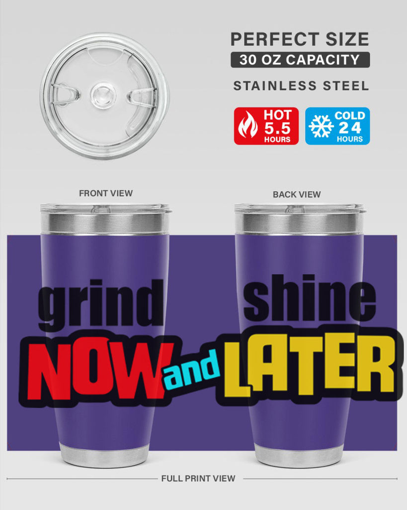 grind now and shine later 142#- black words phrases- Cotton Tank