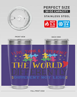 i live think experience the world differently different not less Style 20#- autism- Tumbler
