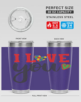 i love you Style 23#- autism- Tumbler