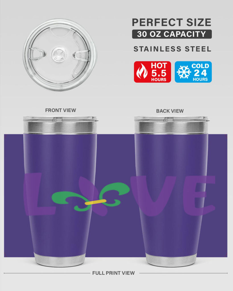 love 80#- mardi gras- Tumbler