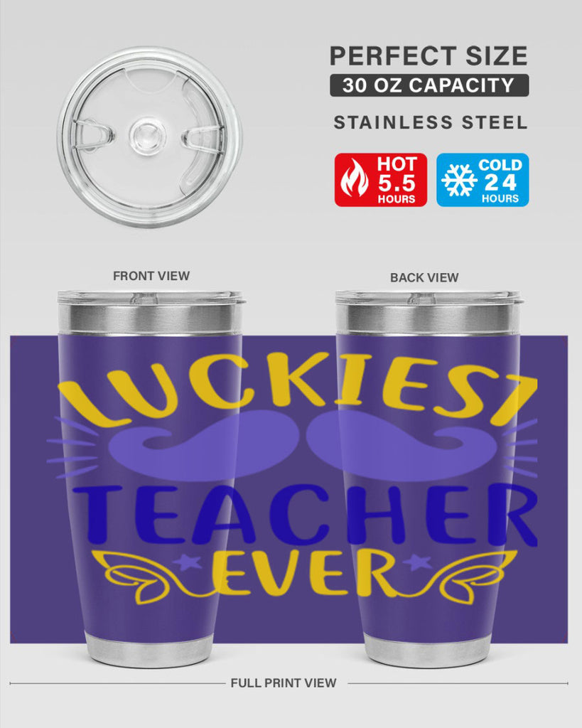 luckiest teacher ever 12#- mardi gras- Tumbler