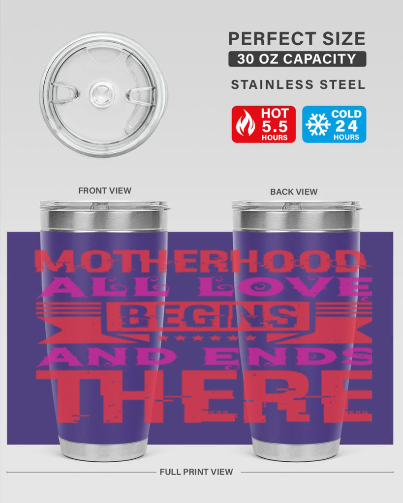 motherhood all love begins and ends there 42#- mothers day- Tumbler