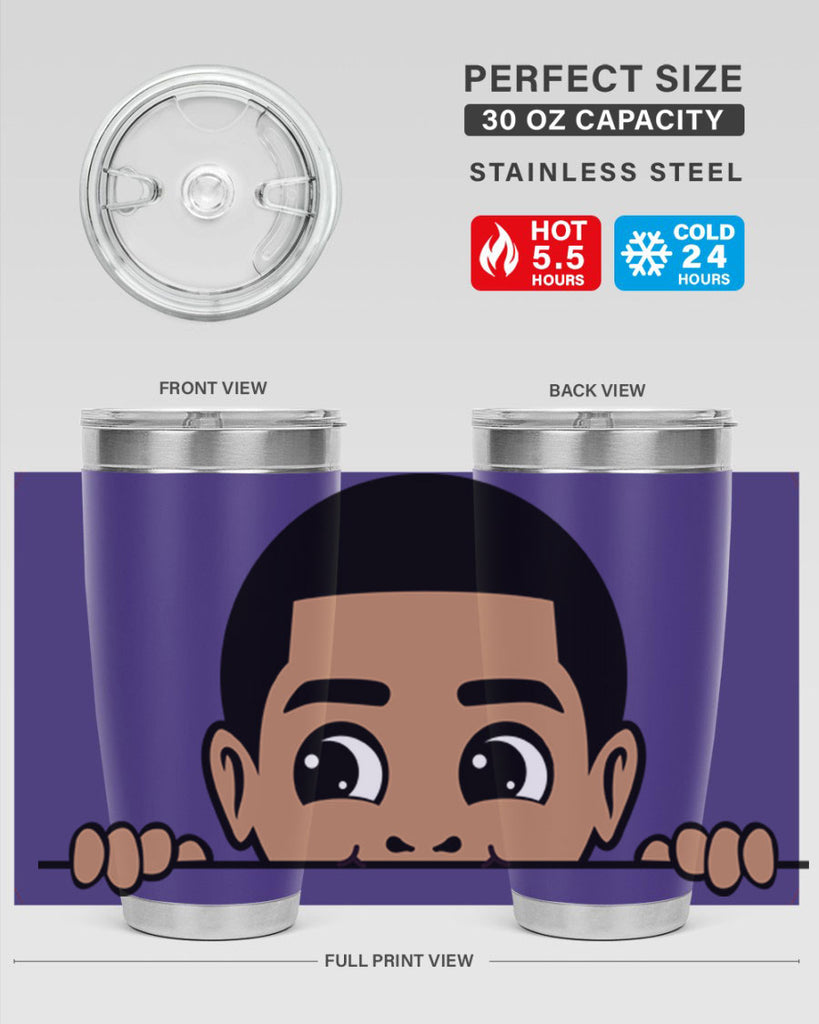 peekaboo boy 17#- black men - boys- tumbler