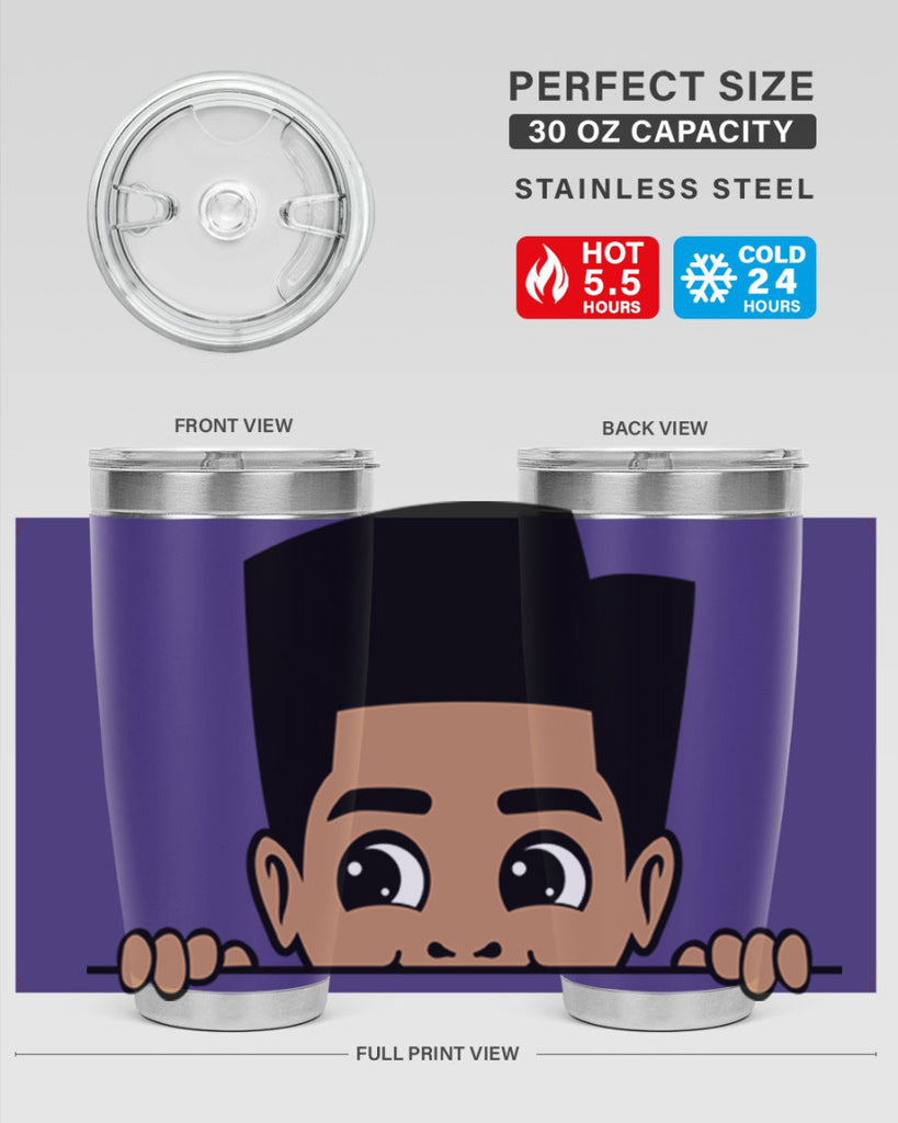 peekaboo boy 18#- black men - boys- tumbler