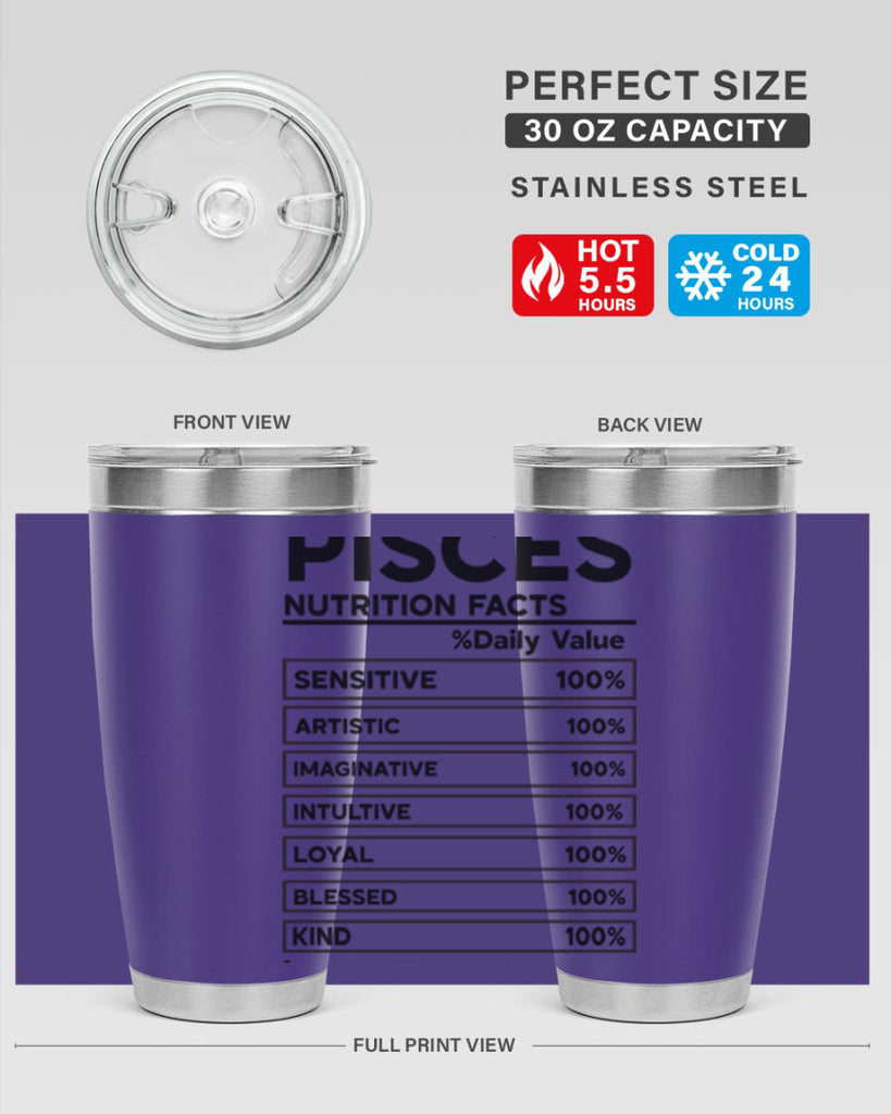 pisces Nutrition Facts 367#- zodiac- Tumbler
