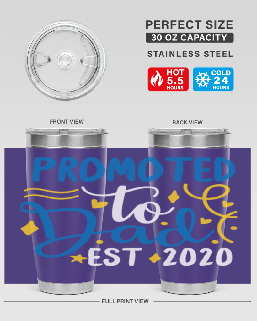 promoted to dad est 7#- fathers day- Tumbler