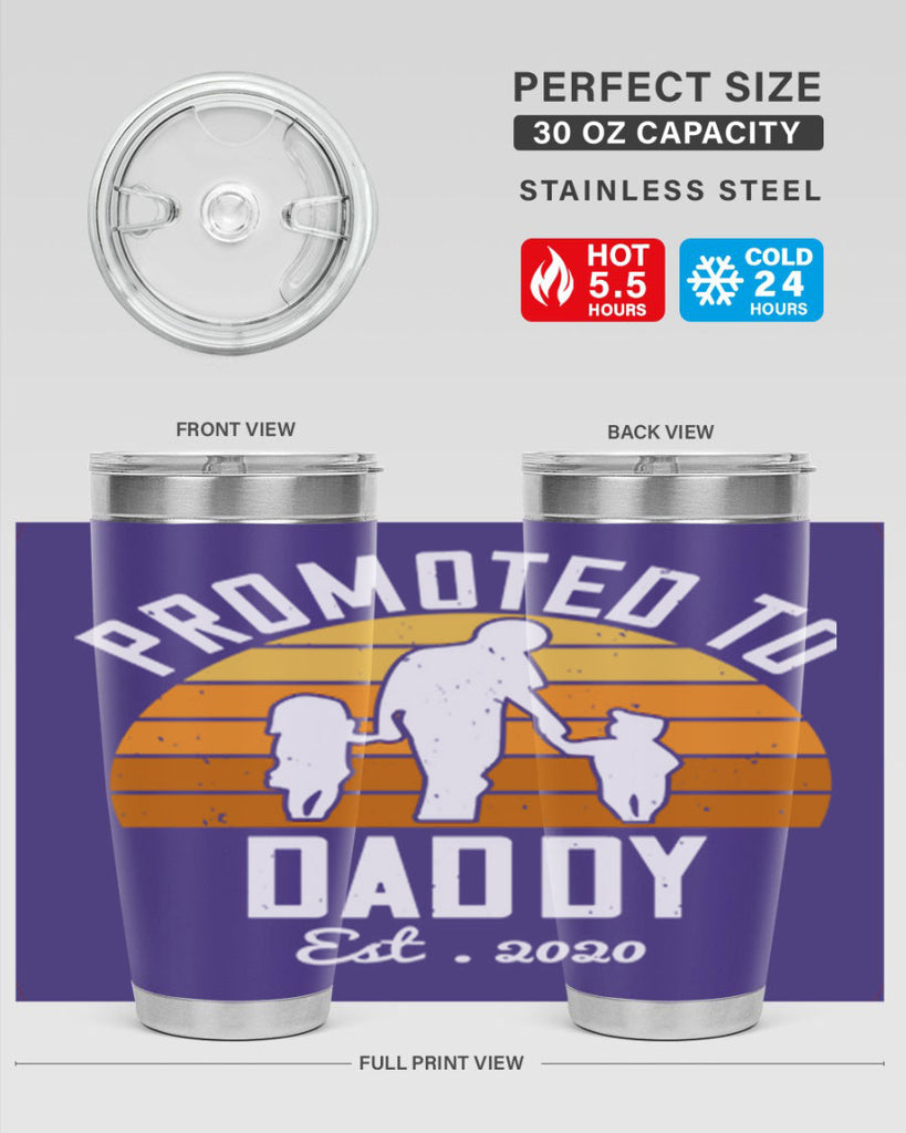 promoted to daddy est 187#- fathers day- Tumbler