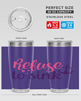 refuse to sink Style 4#- breast cancer- Tumbler