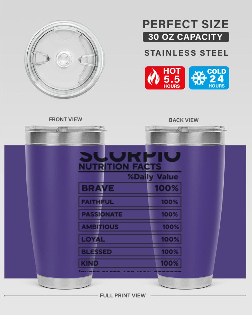 scorpio Nutrition Facts 434#- zodiac- Tumbler